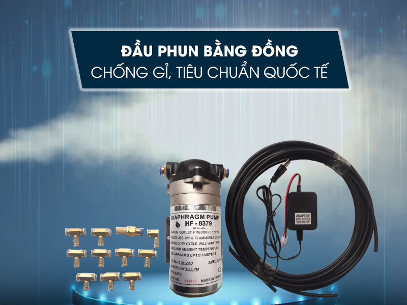 Bộ máy phun sương mini HF-8379 10 béc chất lượng quốc tế độ bền cao