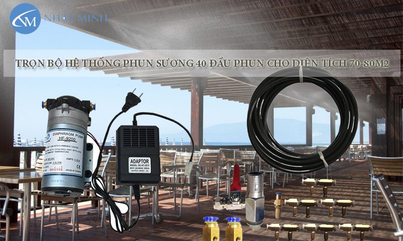 Bộ hệ thống phun sương 40 đầu béc phun loại tốt, giá rẻ