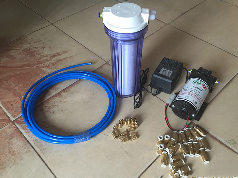 Bộ máy bơm phun sương 15 béc bao gồm đầy đủ