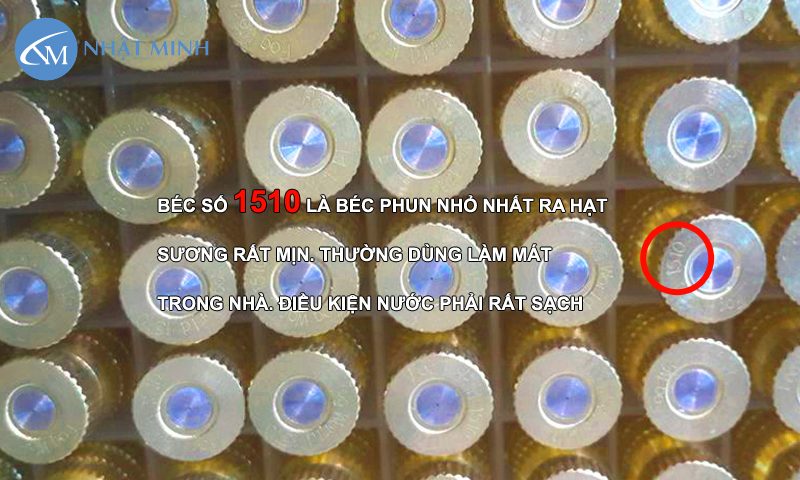 Béc phun sương số 1, đầu phun đồng 1510 loại hạt sương mịn