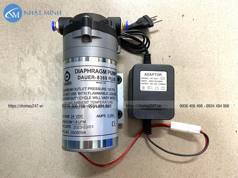 Máy bơm nước mini Đài Loan 24V cho máy lọc nước RO